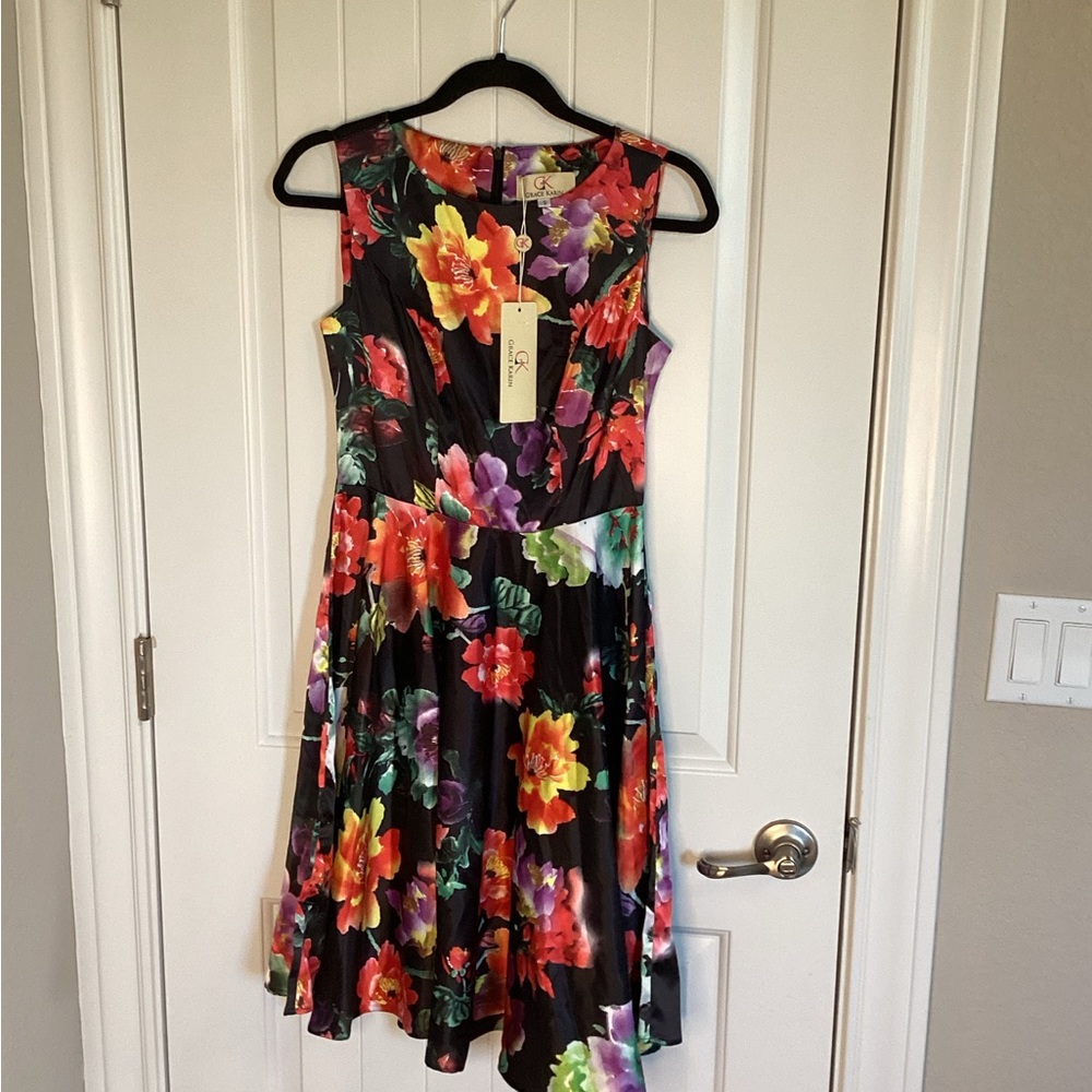 Grace Karin Multicolor Floral Dress Sz. Small NWT